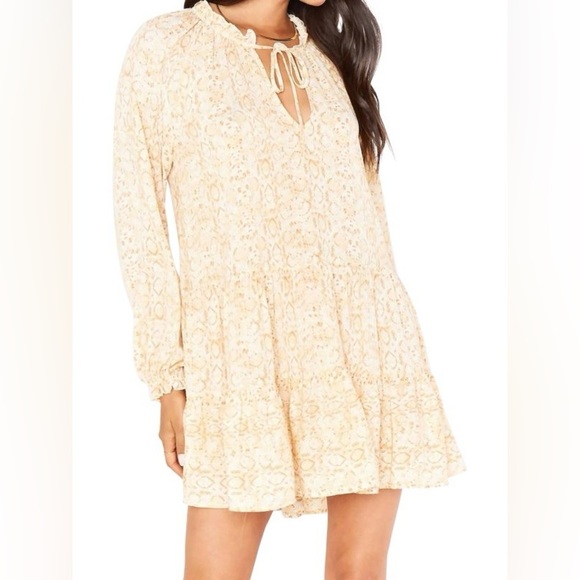 Show Me Your MuMu Dresses & Skirts - Show Me Your Mumu Birdie Long Sleeve animal snake print Mini Dress Size XS